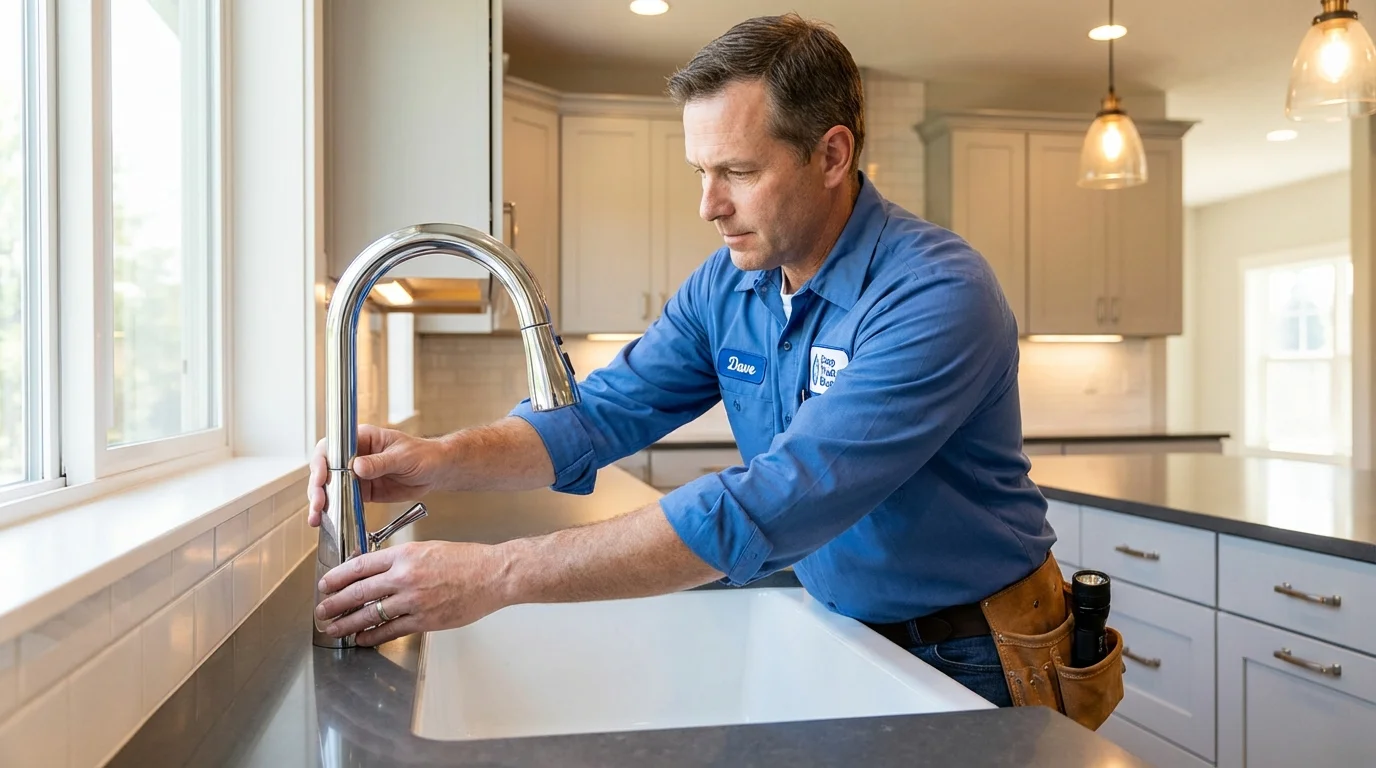 Kitchen faucet installation by Johns Plumbing LLC in East Greenville